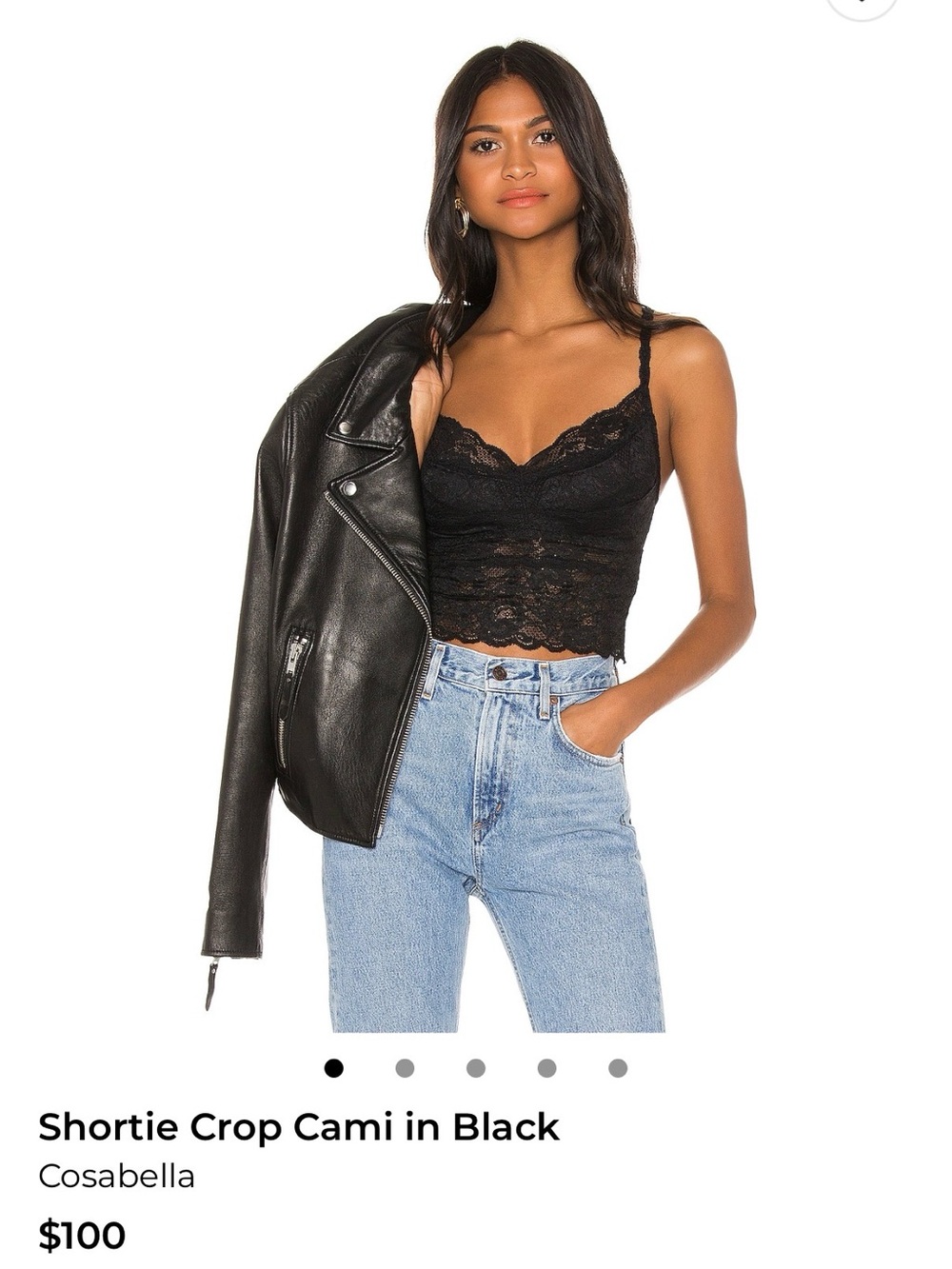 Cosabella Black Lace Shortie Crop Cami